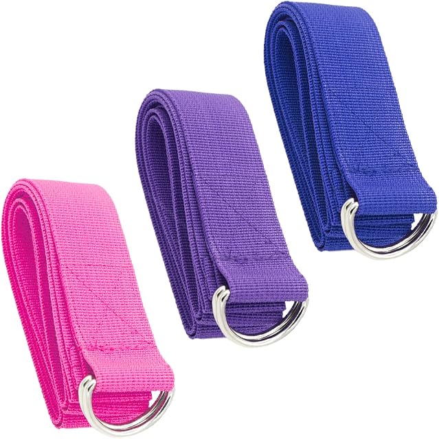 3 Pcs Yoga Straps D-Ring Buckle Yoga Strap Durable Yoga Stretching Belt Yoga Stretching Strap for Yoga Practice Pilates Exercise Dance Fitness