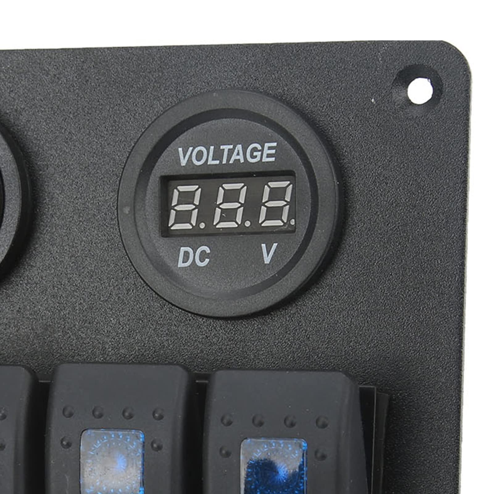 Panel przełączników kołyskowych SustVita 6-krotny 12 V 24 V z podwójnym portem ładowarki USB i woltomierzem LED do samochodów kempingowych, przyczep kempingowych i SUV-ów