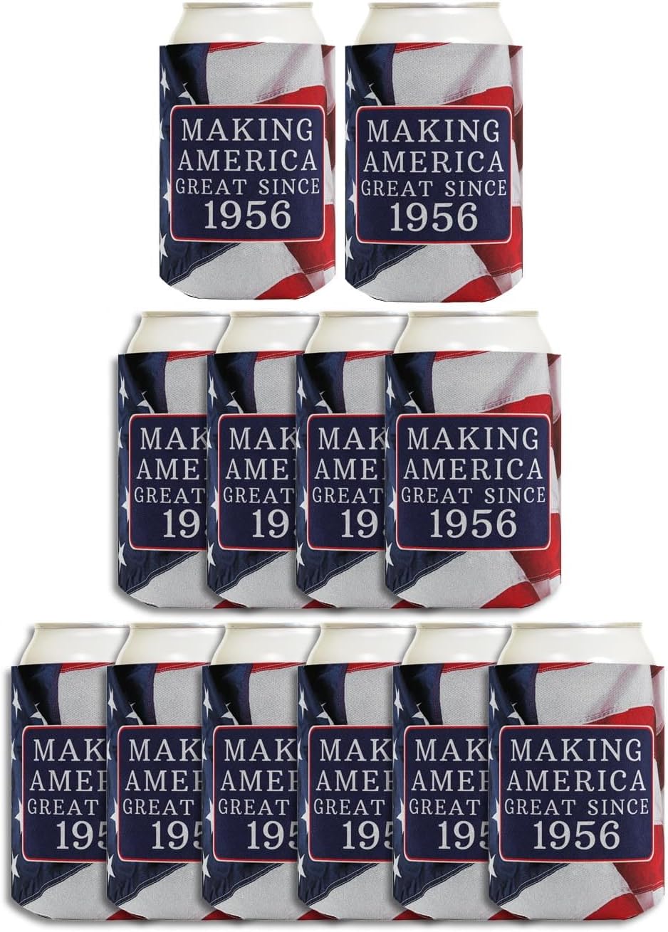 70th Birthday Presents Making America Great Since 1956 12-Pack Can Drink Thermocoolers