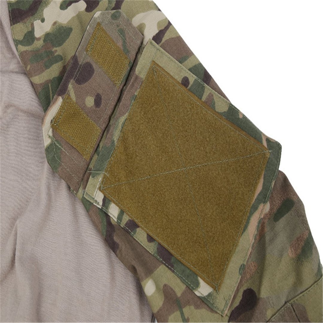 Chemise de Combat Militaire Homme Airsoft Shirt Tenue Camouflage Uniforme Tactique Séchage Rapide à Manches & Pantalon Costume Tenues de Combat Pantalon Paintball