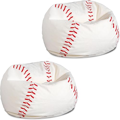 Miniatura 30 de Big Joe Silla de puf con forma de pelota deportiva para niños, de felpa de baloncesto, mezcla de poliéster ultra suave y ligera, rellenable de 2.5