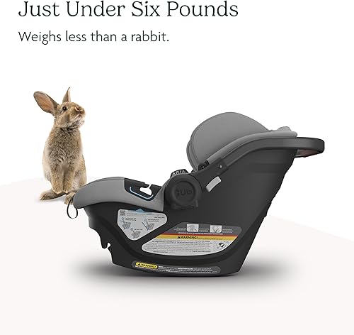 Miniatura 4 de UPPAbaby Aria - Asiento de automóvil ligero para bebé, poco menos de 6 libras para una fácil portabilidadbase con pata de carga + inserto infantil