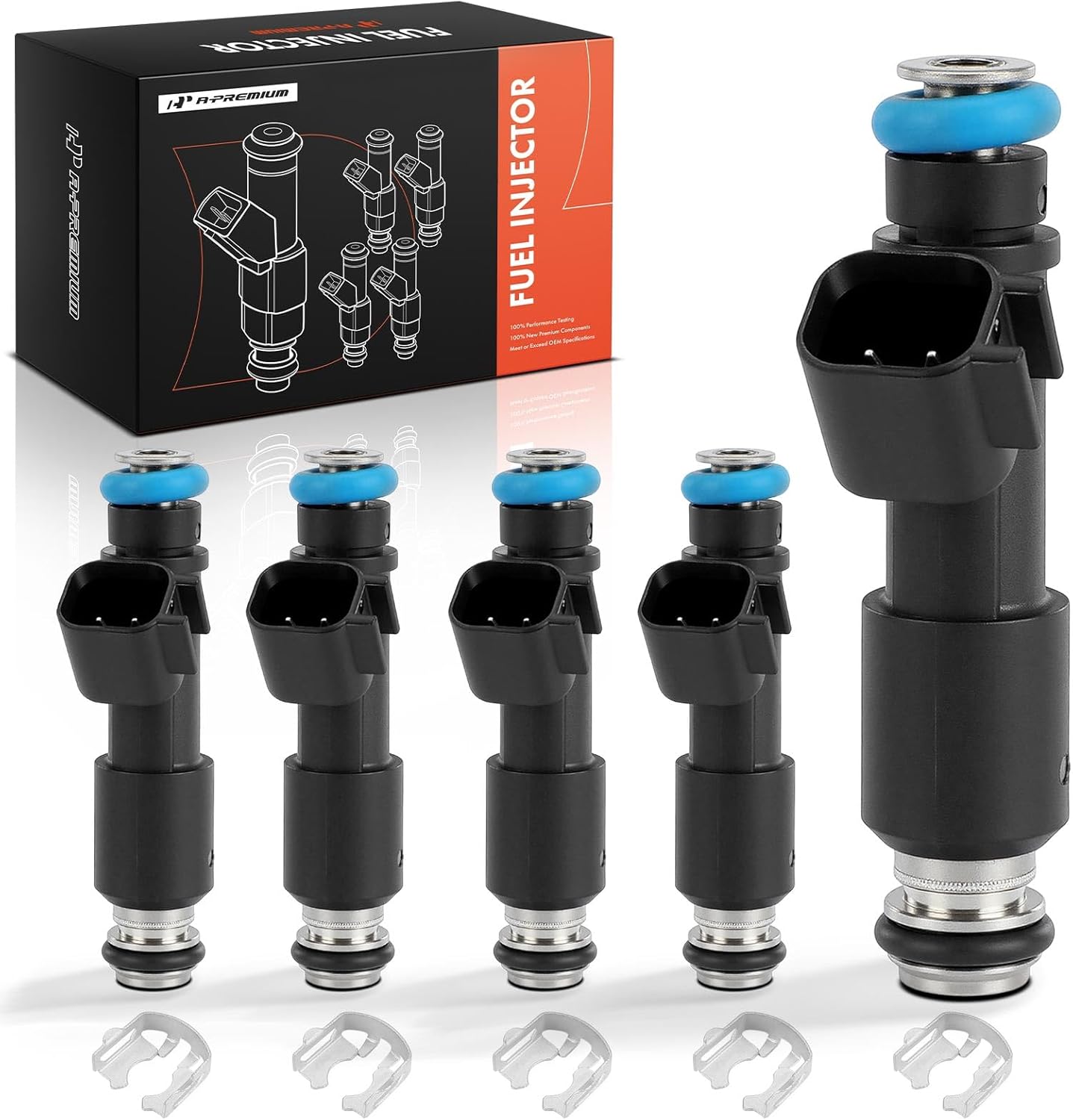 A-Premium 4 Holes Set of 5 Fuel Injectors Compatible with Chevrolet Colorado 2009-2012 & GMC Canyon 2009-2012 & Hummer H3 2009-2010, H3T 2009-2010, 3.7L, Replace# 12616382