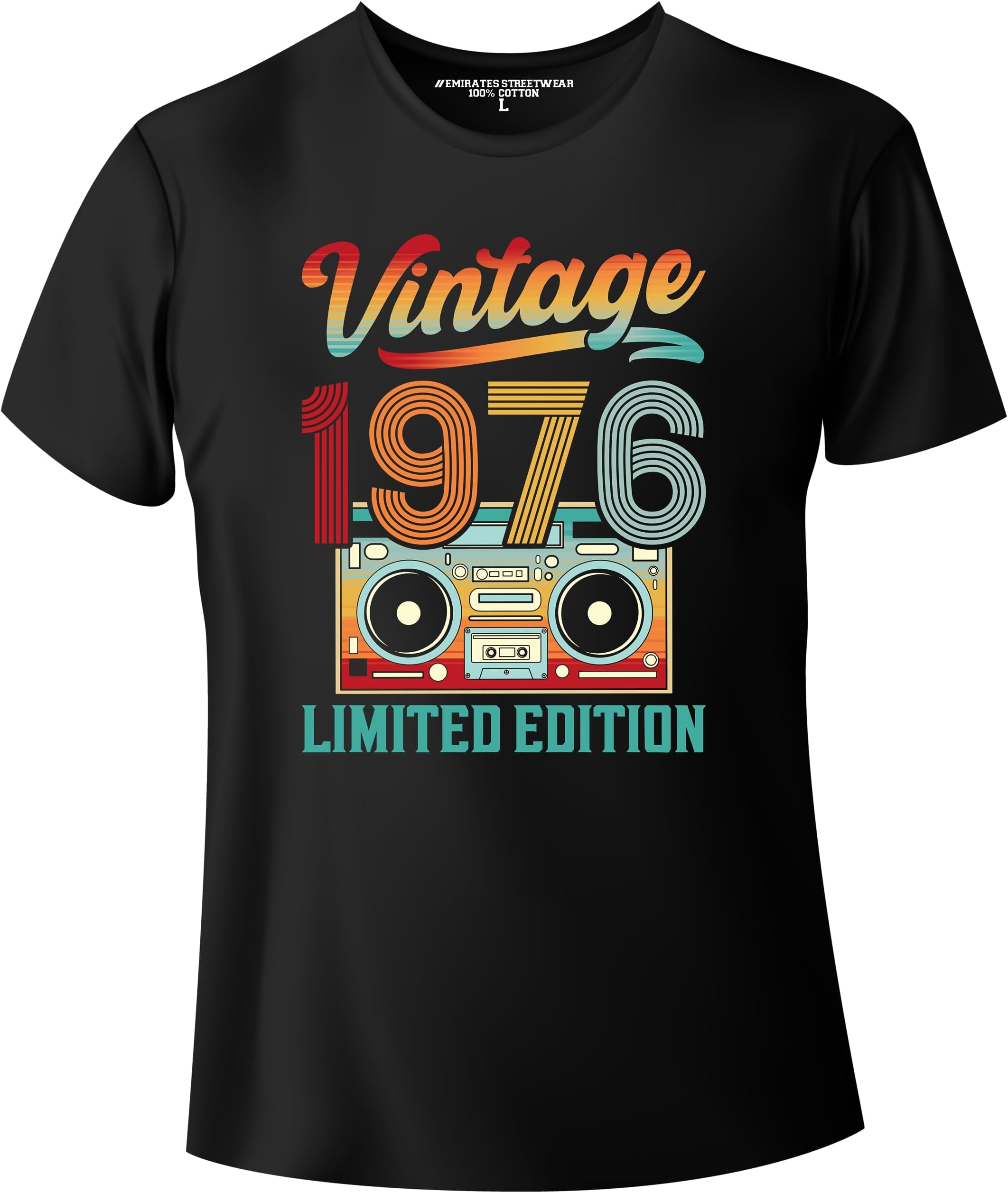 Emirates StreetwearVintage Limited Edition 1976, Birthday T-Shirt for Men or Women, Unisex Tee, D-027