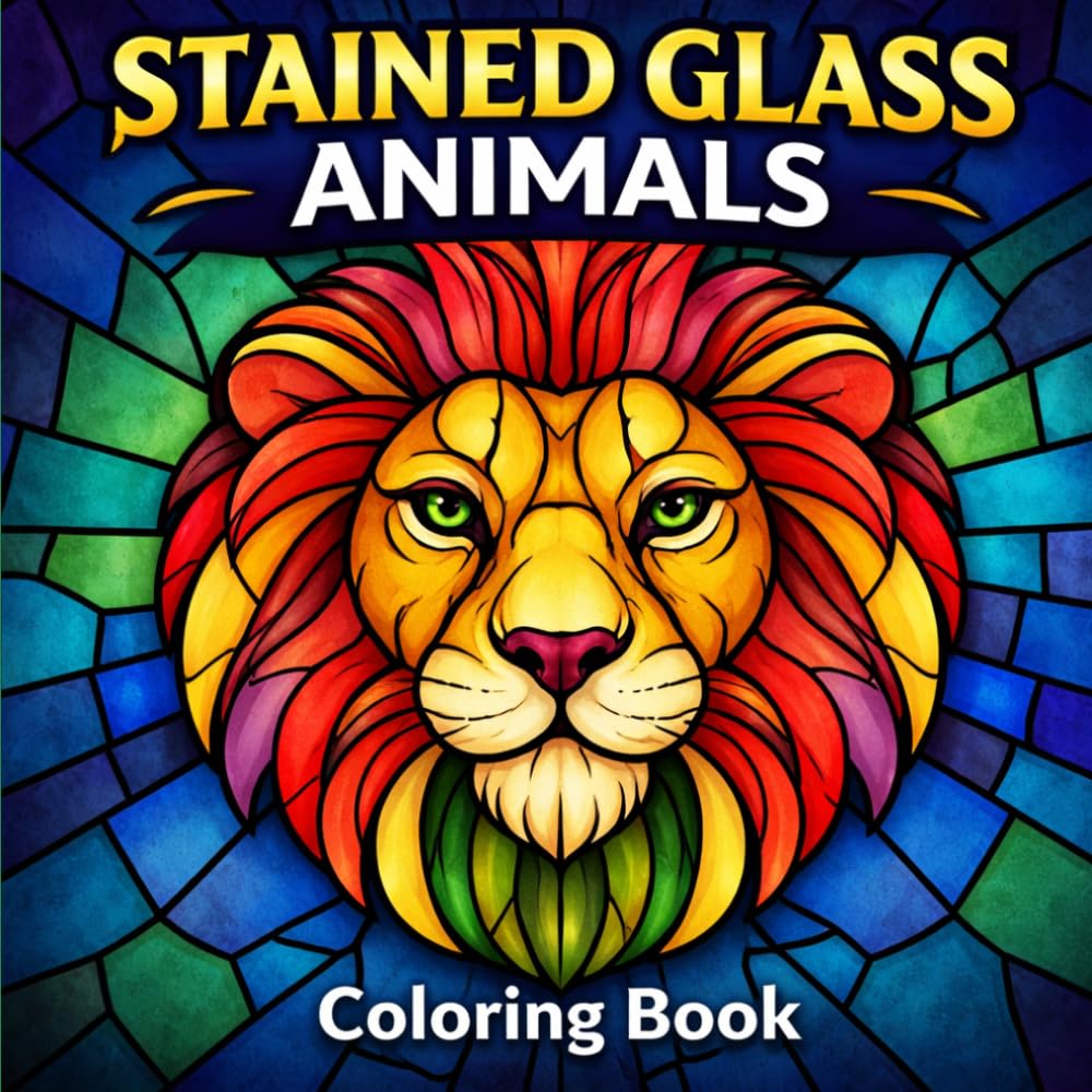 Stained Glass Animals Coloring Book (Animal Art Styles Coloring Series)
