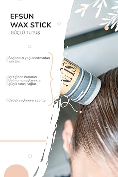 Efsun Wax Stick ve Profesyonel Topuz Fırçası, Saç Sabitleyici, Besleyici Saç Waxı ve Topuz Fırçası,Bebek Saç Sabitleyici Wax
