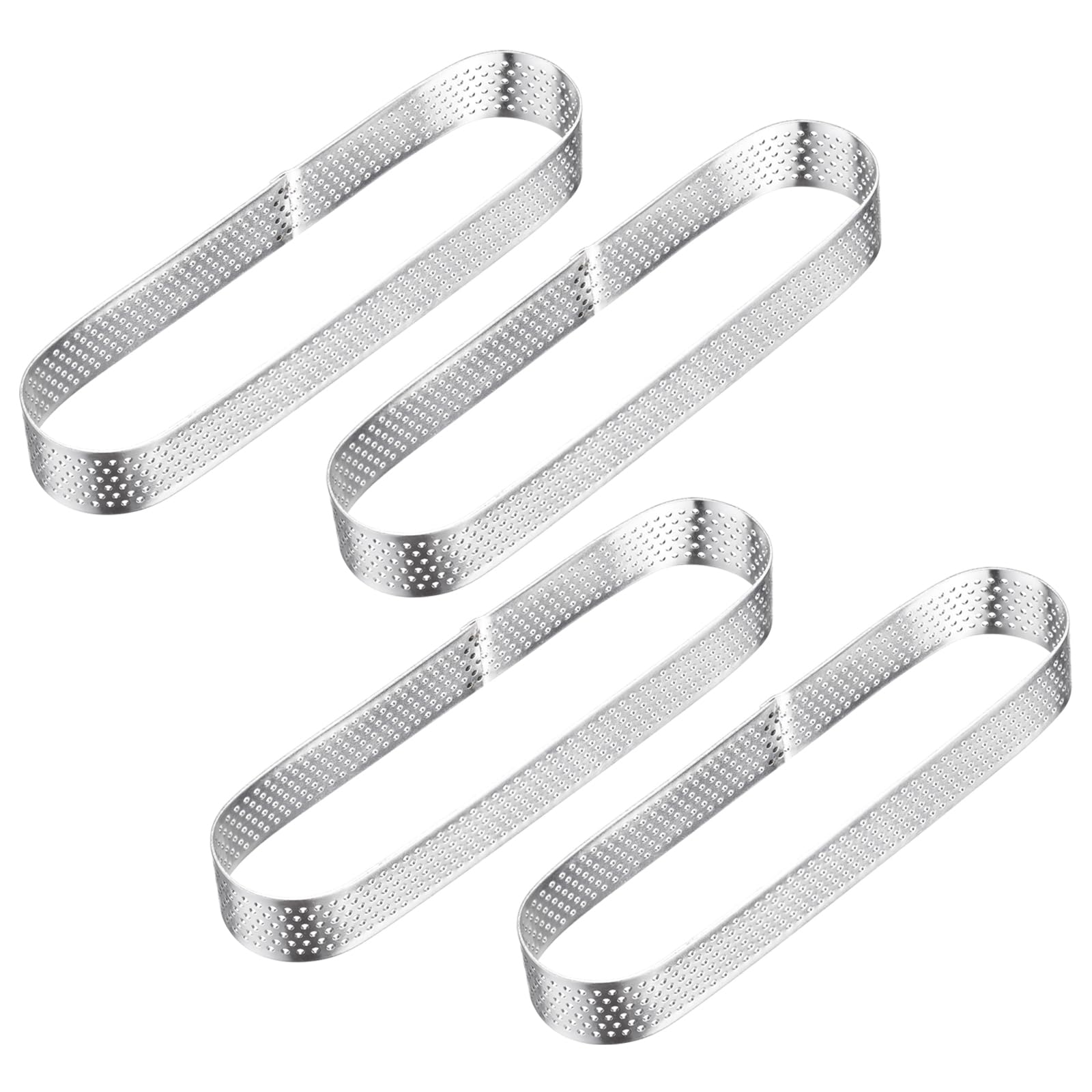 Westmark Silver Tart Frame 4 Pcs – Perfect Tart And Quiche Moulds - Even Baking Results Thanks To Perforation – Oval