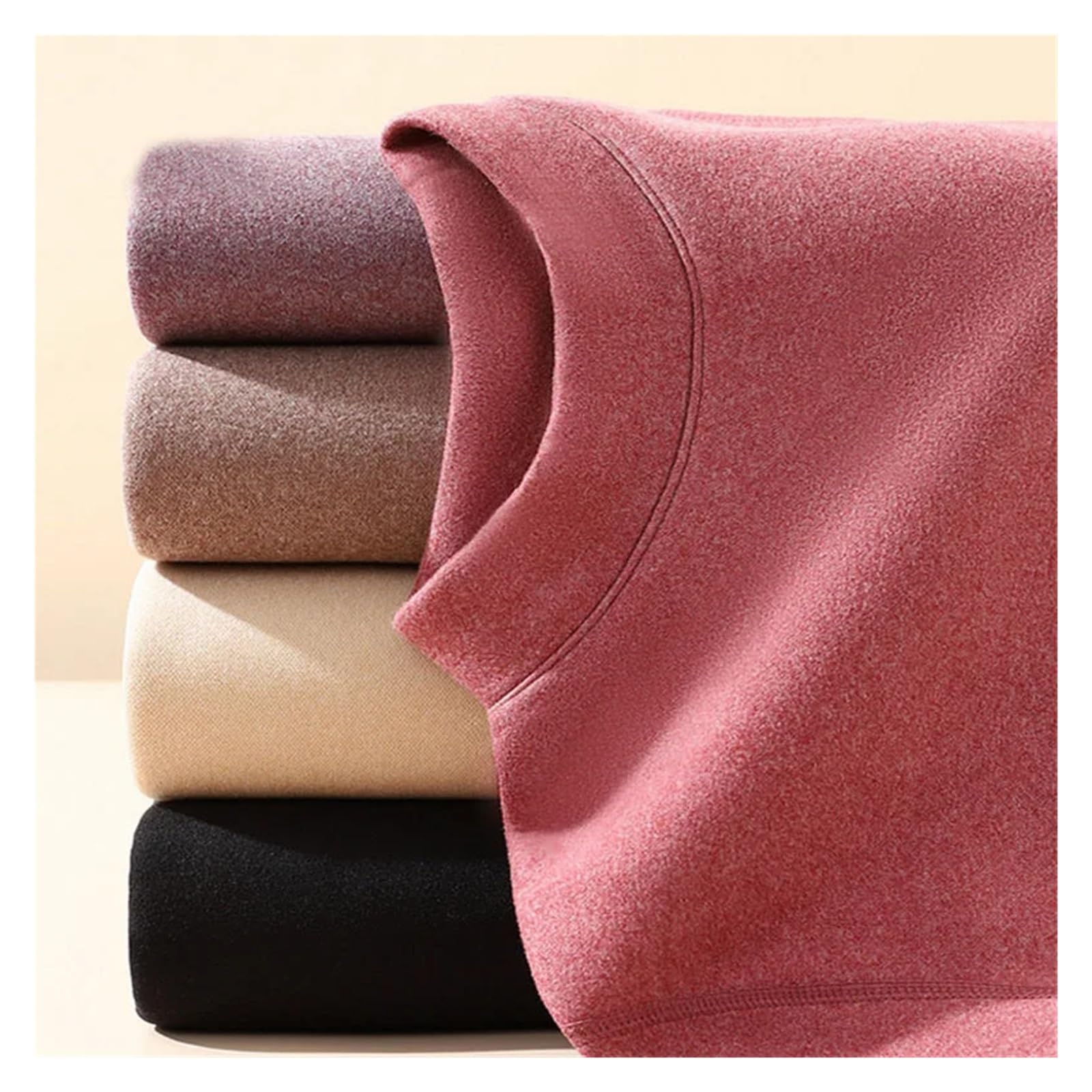 Ropa Interior Térmica Conjunto de Ropa Interior térmica Gruesa for Mujer, Cuello Alto, sin Costuras, lencería cálida Manga Larga for Invierno