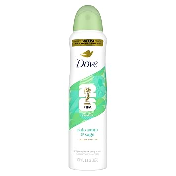 Dove Advanced Care Dry Spray Antiperspirant, Palo Santo & Sage, 72h Sweat & Odor Protection, Alcohol Free FIFA World Cup Limited Edition, 3.8 oz