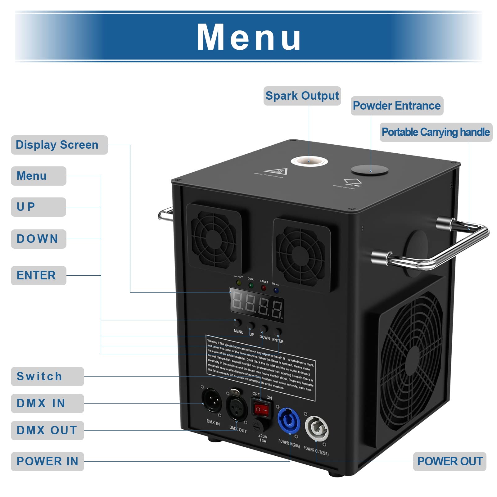 Erreyht Macchine pirotecniche 700W D-MX Scintilla fredda z pilotem