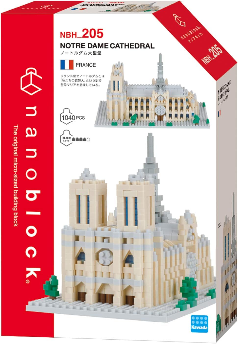 nanoblock - World Famous Buildings - Notre Dame Cathedral, Sight to See Series Building Kit