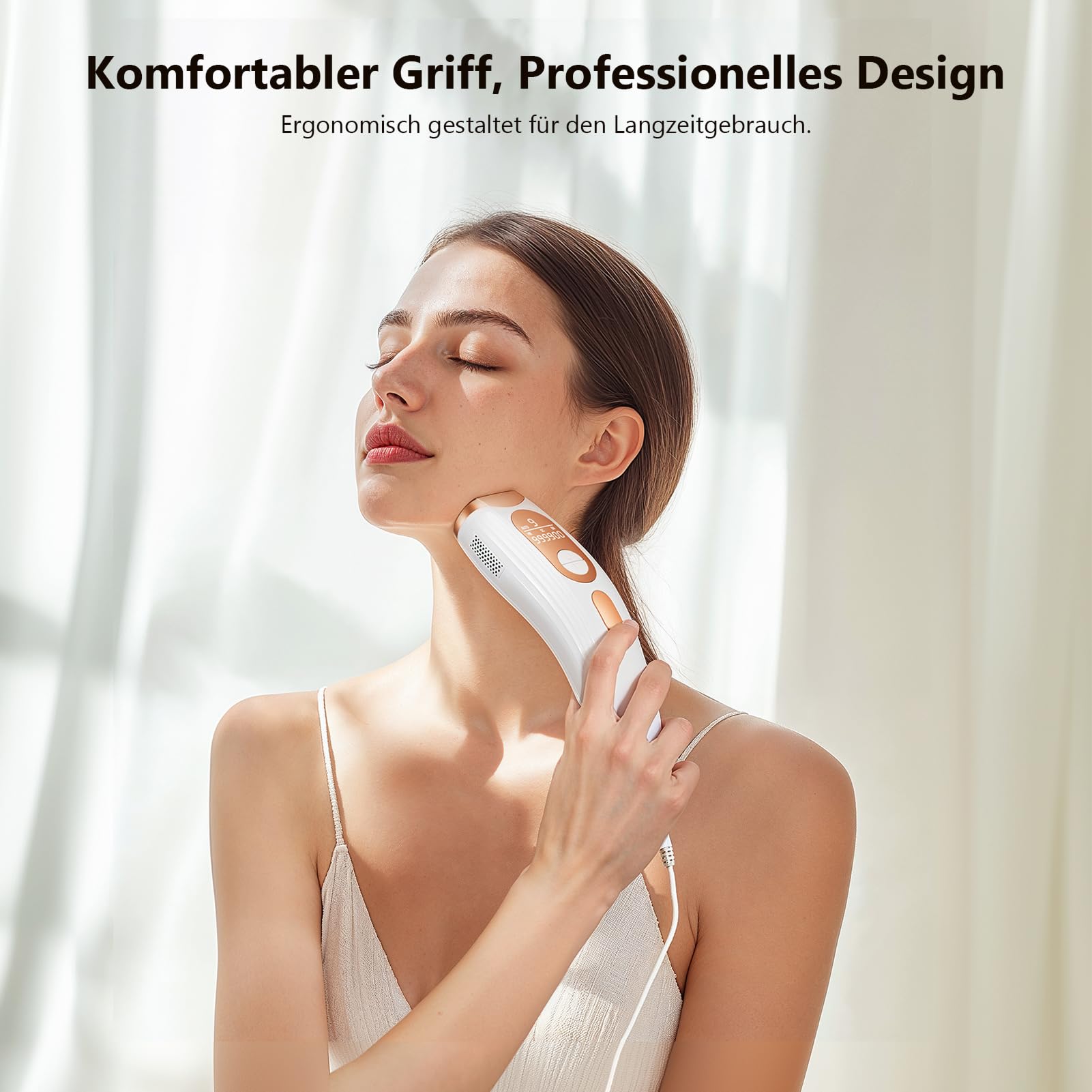 IPL Geräte Haarentfernung, 9 Energiestufen Haarentfernungsgerät, 999,900 Lichtimpulse, 600 NM Effizientes IPL Laser Haarentfernungsgerät für Frauen, Männlich, Gesicht, Ganzkörper