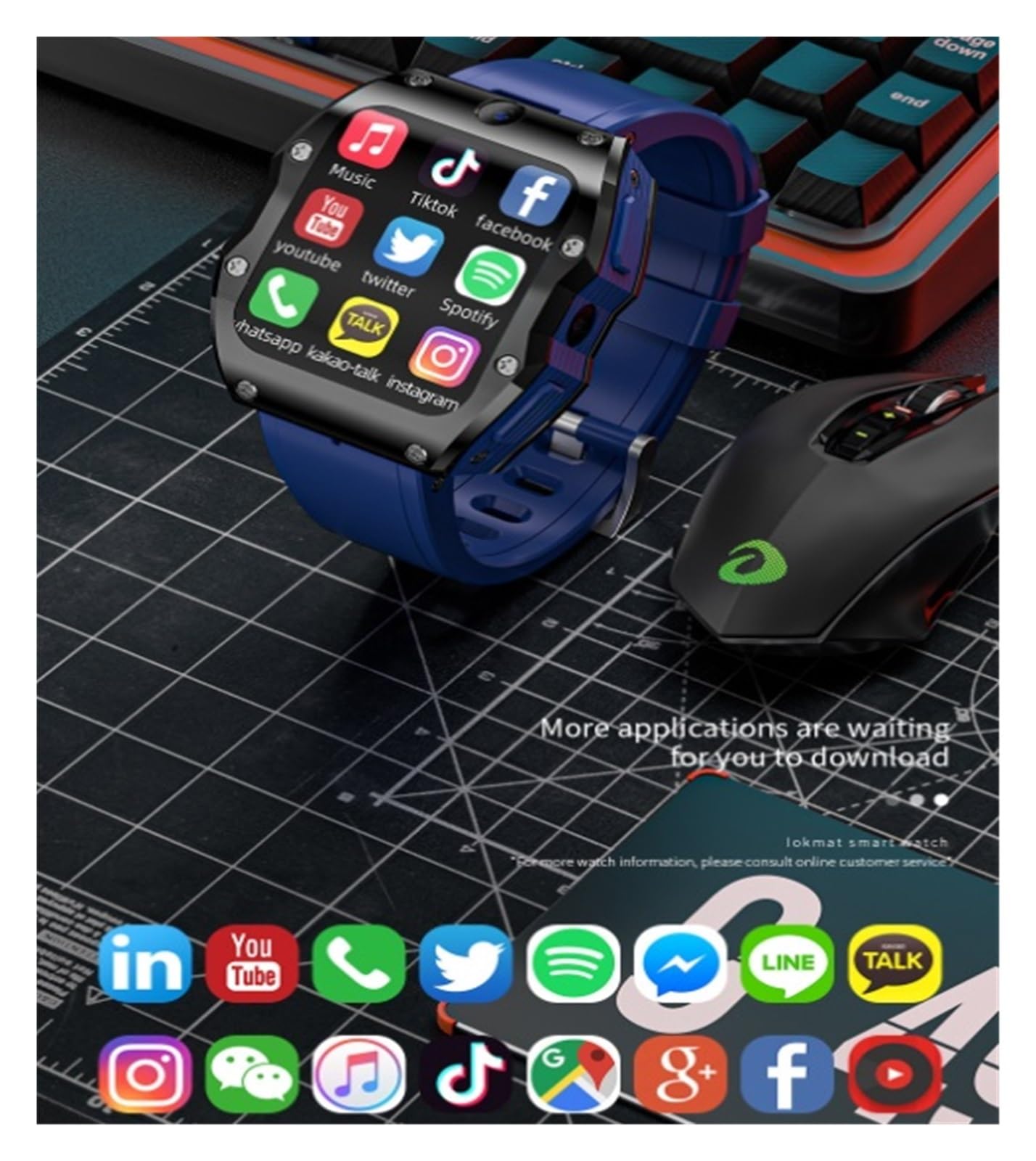 smartwatch Smart Watch mobile consigliato di fascia alta GPS Internet a  grande schermo da 2,0 pollici orologi (Size : Black) : Amazon.it:  Elettronica