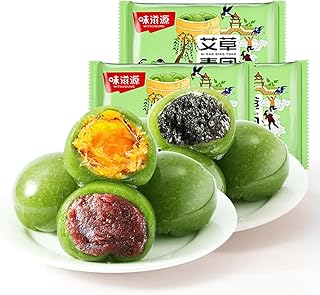 ウェイジーユエン(味滋源) ヨモギ入り青団 252g 中華伝統菓子 もちもち食感のお団子 オフィススナック・リラックスおやつ (あんこ味)