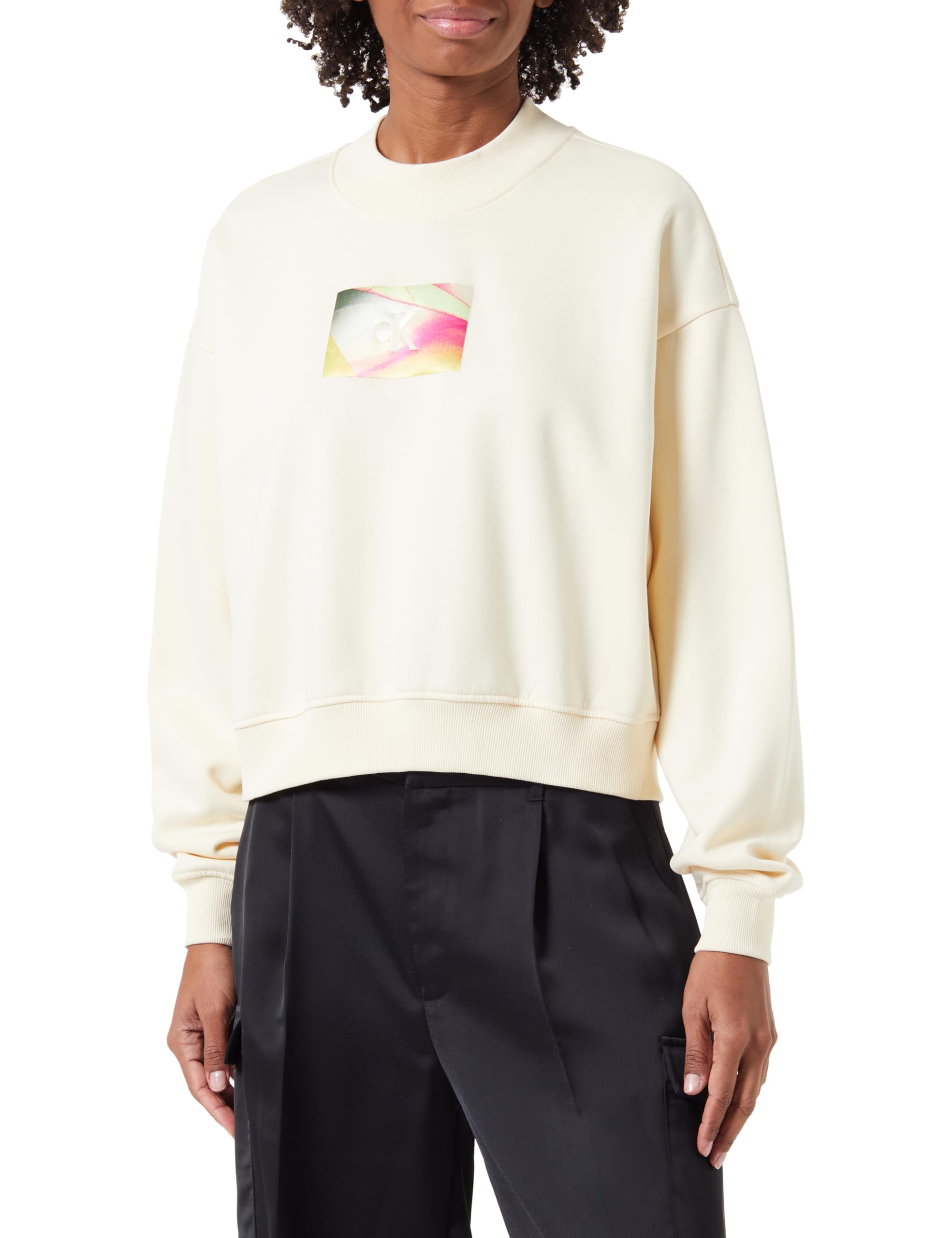 Calvin Klein Illuminated Box Logo Crew Neck J20j222897 Felpe Donna