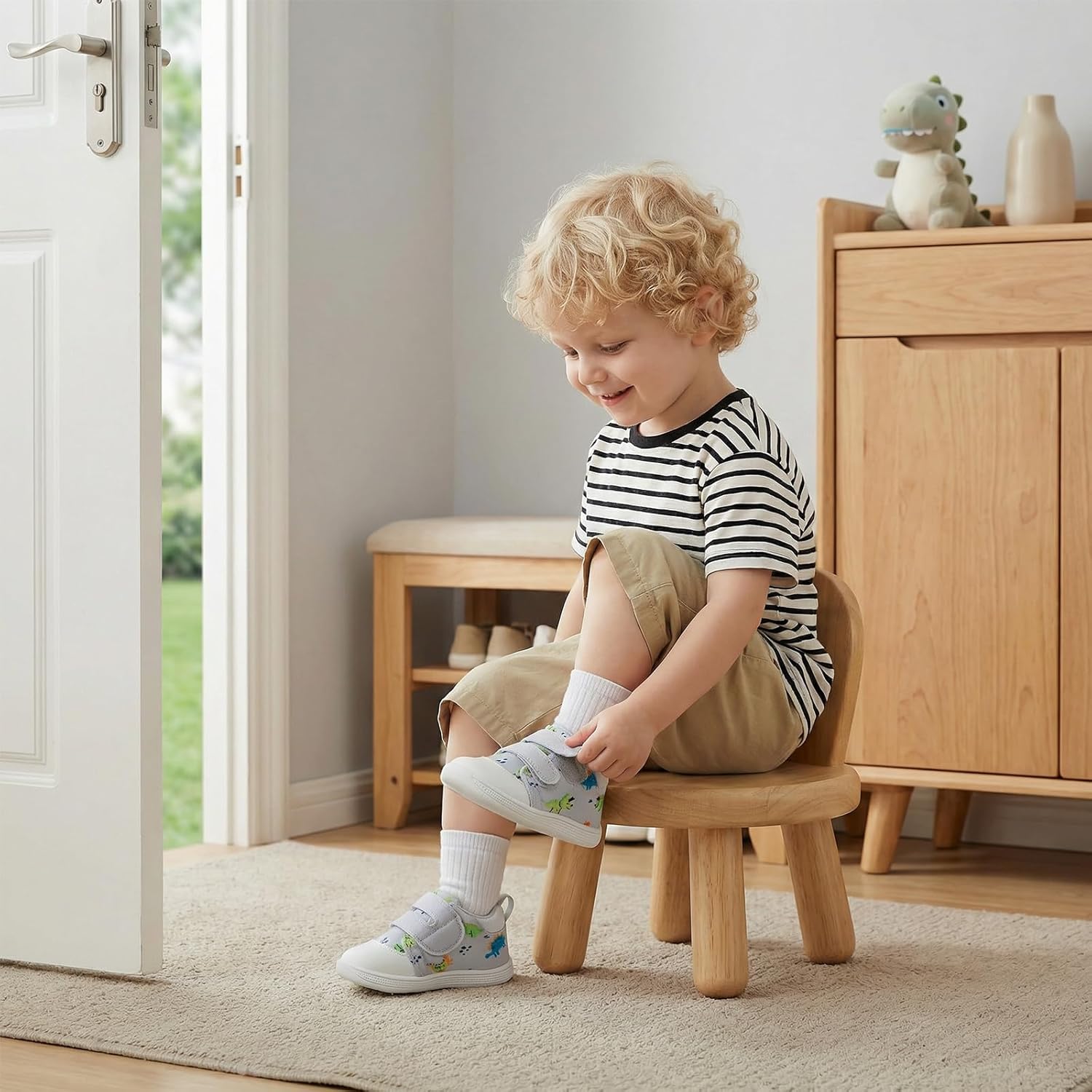 Baby First Walking Shoes Baby Girls Wide Barefoot Sneakers Lightweight Soft Toddler Shoe Non-Slip Ankle Support - Image 2