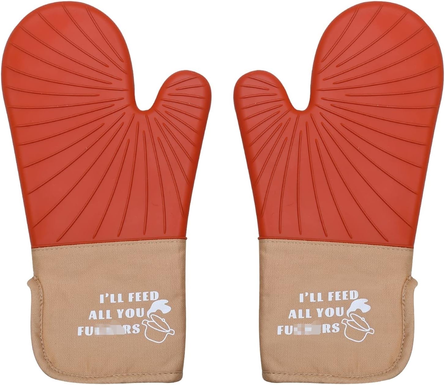 Silicone Oven Mitts with Quilted Liner and NonSlip Grip