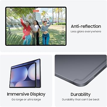 Samsung Galaxy Tab S10 Ultra AI Tablet, Android Tablet, 12GB RAM, 256GB Storage, AMOLED Display, Anti-Reflection, S Pen Included, Platinum Silver, (UK Version)