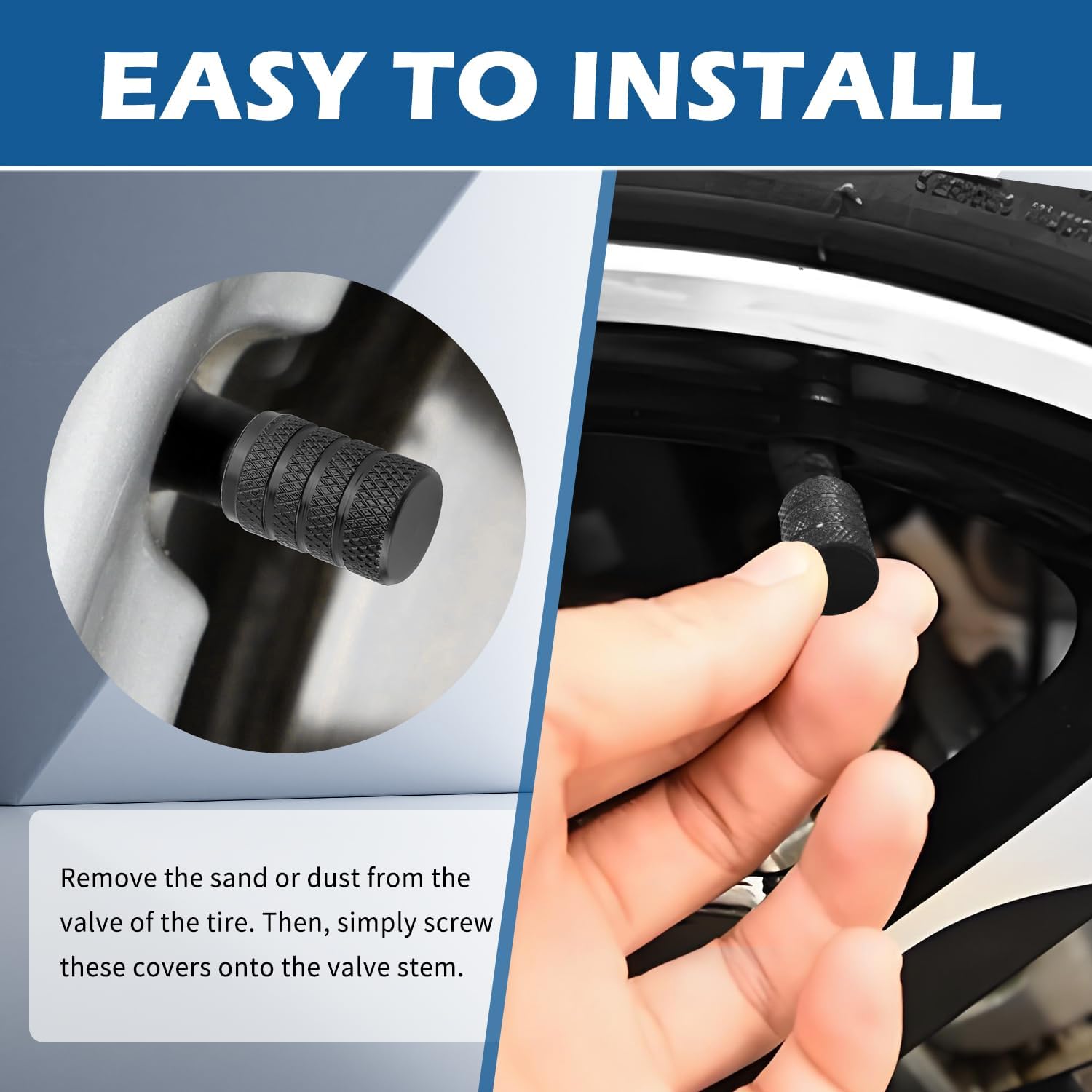 8PCS Stylish Tire Valve Stem Caps,Waterproof & Dustproof Car Tire Caps with Integrated Plastic Sleeve,Universal Leakproof Tires Air Cap Car Accessories for Most Vehicles image 5