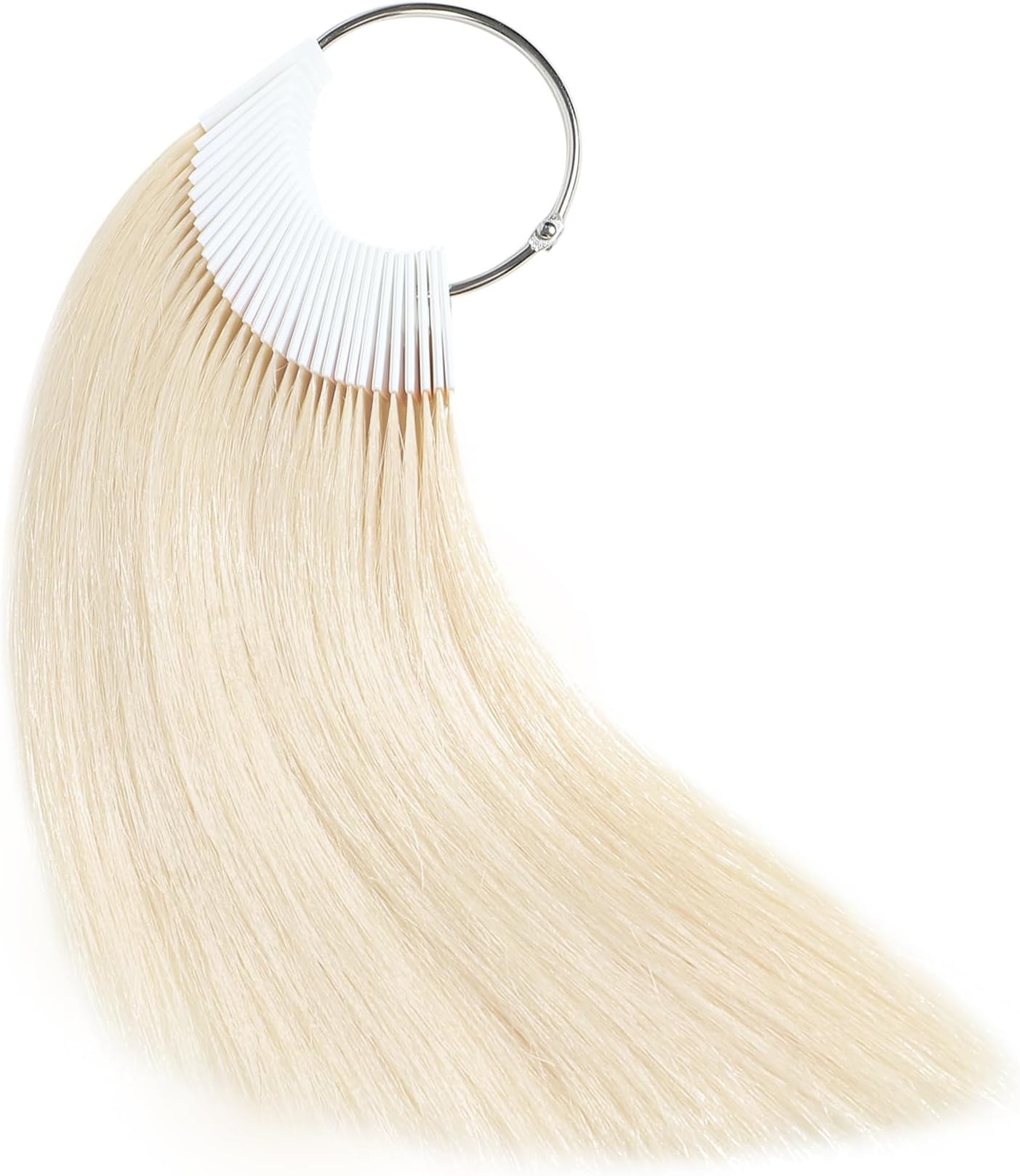 Hair Swatches for Testing Color, Tone Level 10 Lightest Blonde 60, Real Natural Remy Human Hair Sample Chart Rings, 30 Strands per Pack, 8 Inches