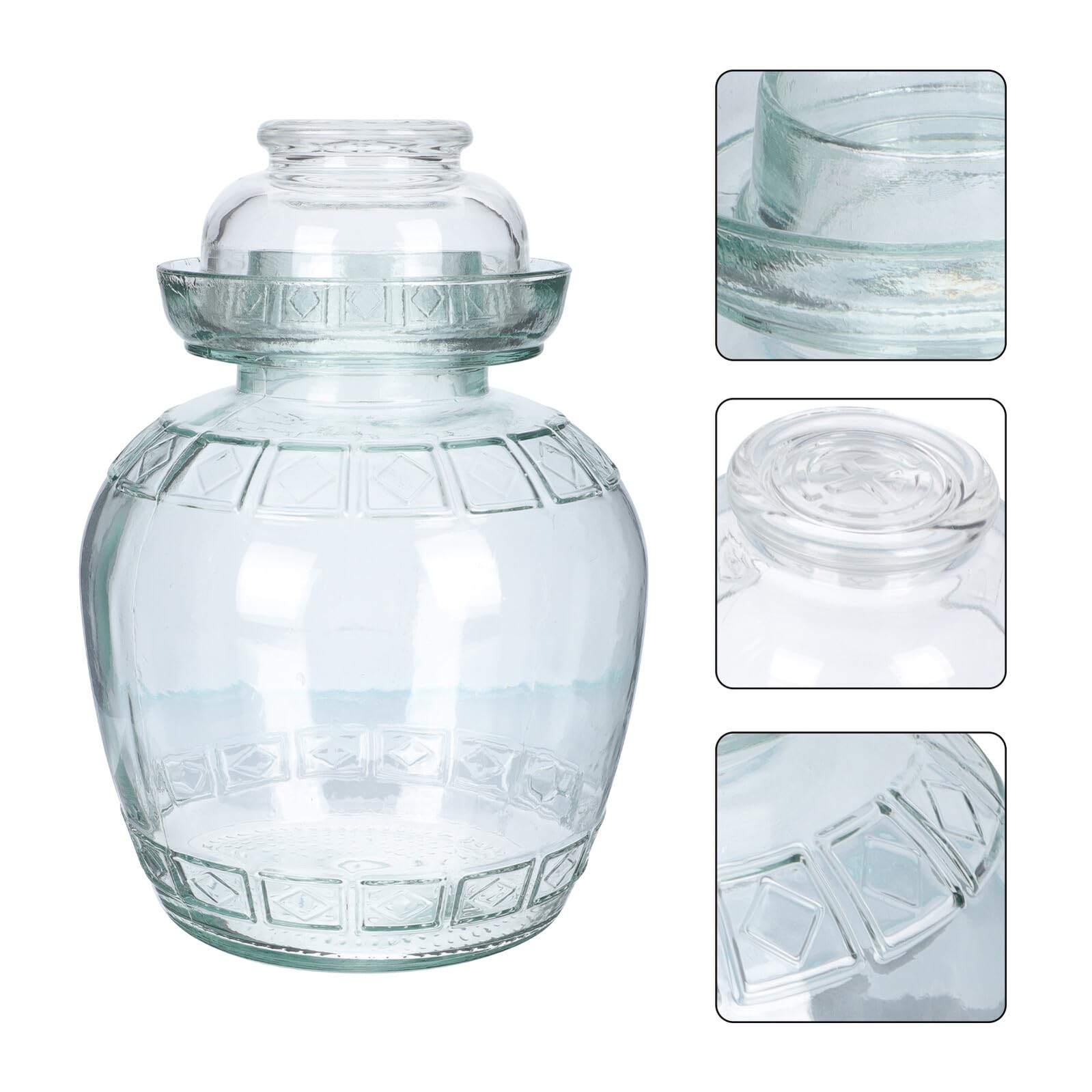 Frischhaltedose Glas 2500ml Vorratsdose aus Glas ohne Grate mit Dicht Schließendem Deckel für Küche und Fermentierung von Lebensmitteln