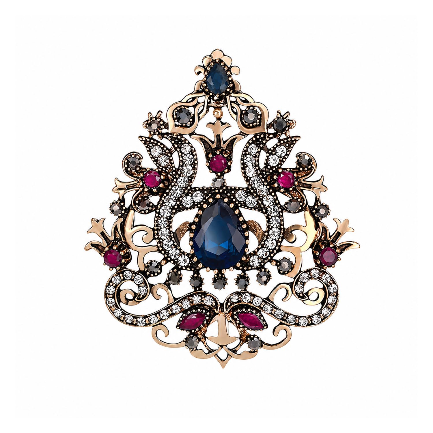 Brooch Pin Fashion Crystal Rhinestone Jewellery Pin Vintage Clothing Accessories Decoration Corsage Crown Style Brooches For Women- S257-image-25