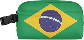 Brazilian Flag Lunch Bag Small Insulated Cooler Bag Mini Lunch Box with Zipper Pocket&Buckle, Portable Freezable Snack Pouch Meal Tote Bags with Handle for Work/Travel/School