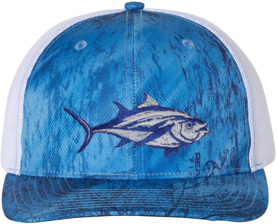 Tropic Hats Embroidered Bluefin Tuna 6 Panel Fishing Trucker Snapback Cap