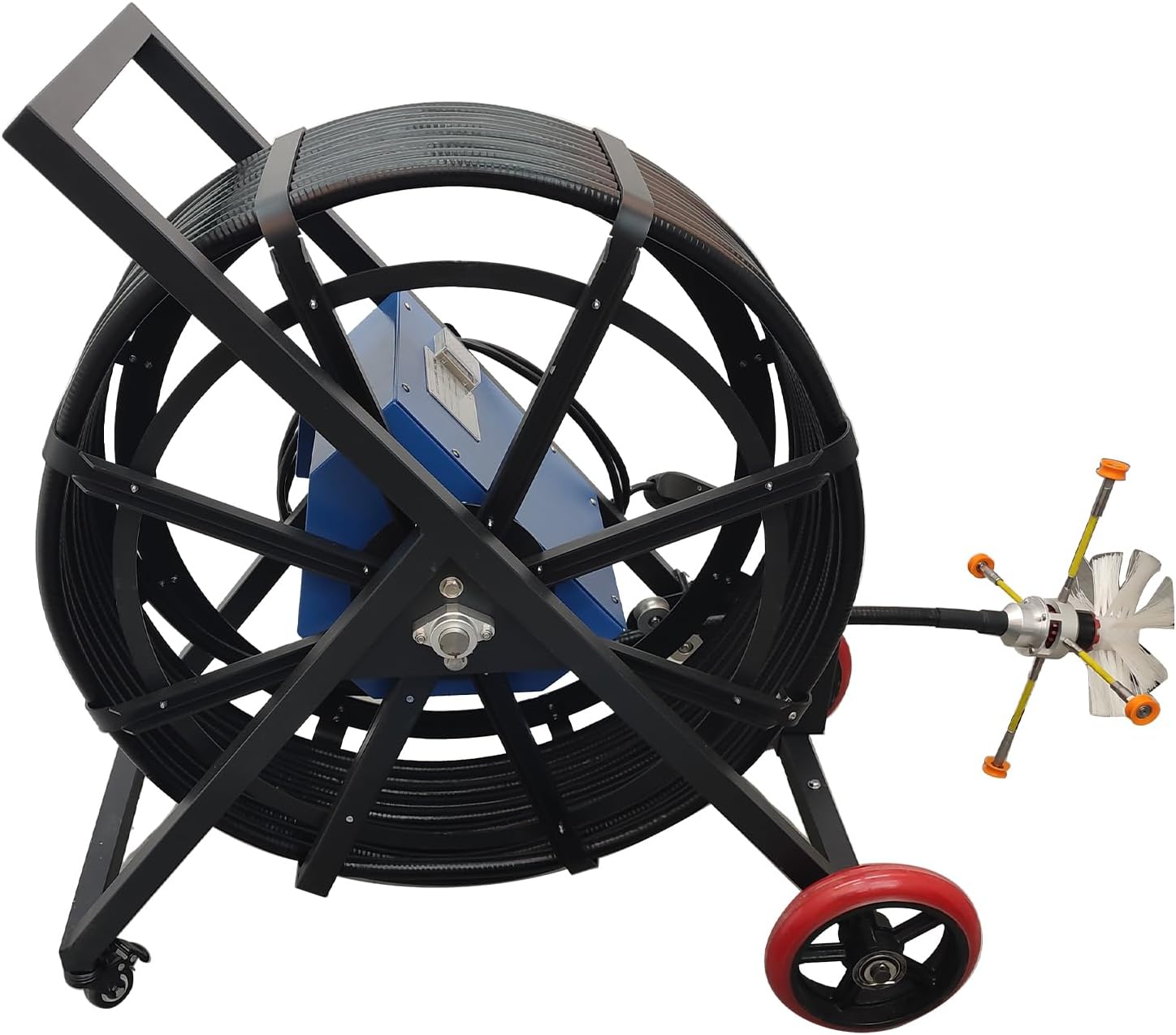 Air Duct Cleaning Machine, 110V 200W Adjustable Speed 0-1000 RPM with 72ft Flexible Shaft, 3 Rotary Brushes for 80-800mm Ducts, Vent Pipe Cleaner for Residential & Commercial Use