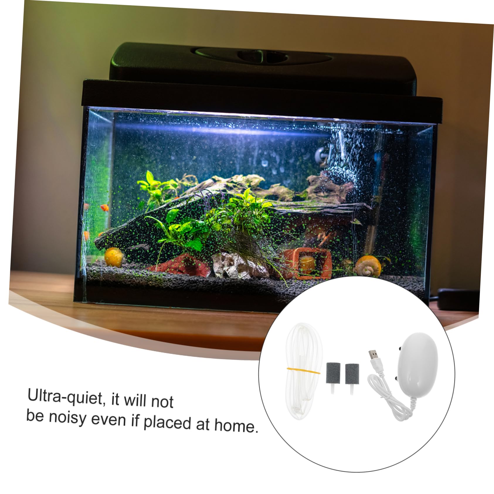 de oxigeno USB de Aire del Acuario de aireador de oxígeno del Tanque de Peces Portable Air Pump Mini Air Pump de Aire para Acuario de Aire portátil