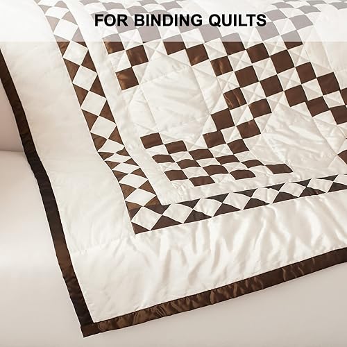 Miniatura 4 de Cinta al bies de doble pliegue de 1 pulgada, cinta de encuadernación bies de doble pliegue de 55 yardas (marrón) y 4 tizas de tela de costura para