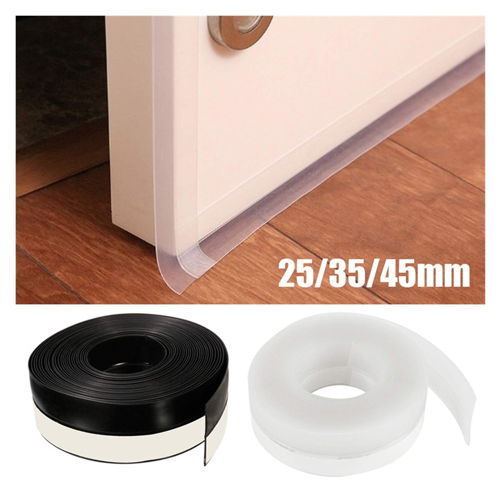 Bclla Zkenshan-Weather Stripping Seal Glass Door Seam Windproof and Dustproof,1 M Multifunctional Silicone Door and Window Sealing Strip, Glass Door Seal Strip Stop Shower Leaks