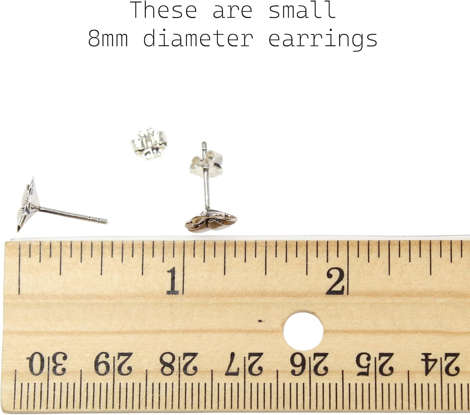 Sterling Silver Pansy Flower Stud Earrings, Dainty Floral Jewelry Gift for Women Girls