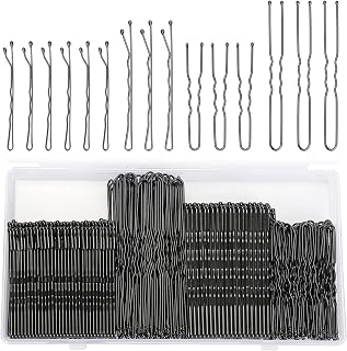 250 Pcs Hair Pins Bobby Pins Black with Storage Box, Wavy Bobby Pins 2inch 2.4inch, U Shaped Hair Pins 2inch 2.8inch, Suitable for All Hair Types, Hair Clips Hair Pin for Women and Girls