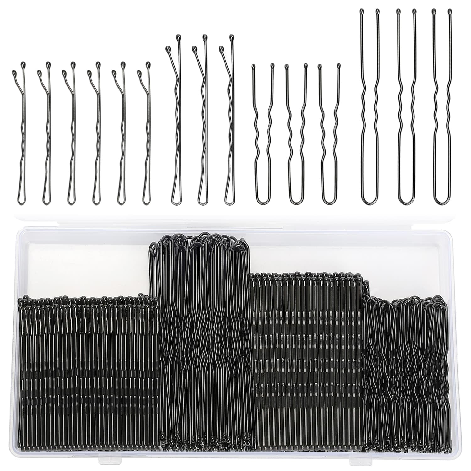 Bobby Pins Black - 250 Pcs Hair Clips for All Hair Types