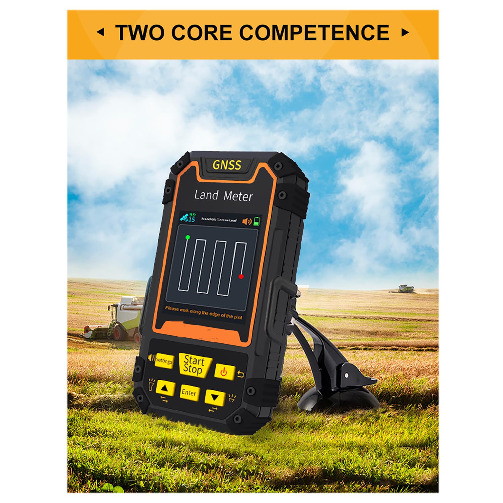MObyat Appareil De Mesure GPS Portable, Géomètre GPS, Baromètre Intégré, Grand Écran Couleur, Clair Et Facile À Lire, Mesure De Haute Précision, pour La Mesure des Superficies Agricoles