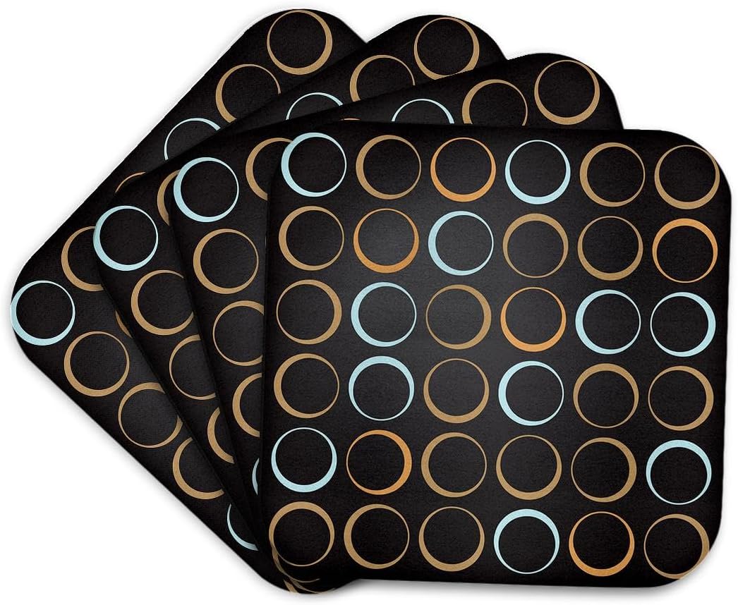 3dRose CST_160143_2 Abstract Fifties Wallpaper Background Texture Pattern Soft Coasters, Set of 8