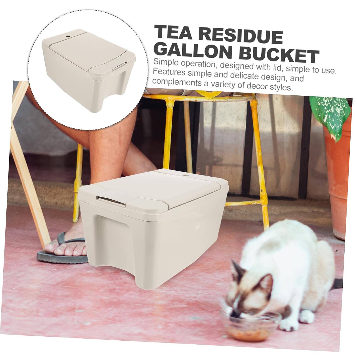 MAGICLULU Garbage Bucket Wheel for Rv Large Capacity Plastic Bucket Lid for Tea Waste