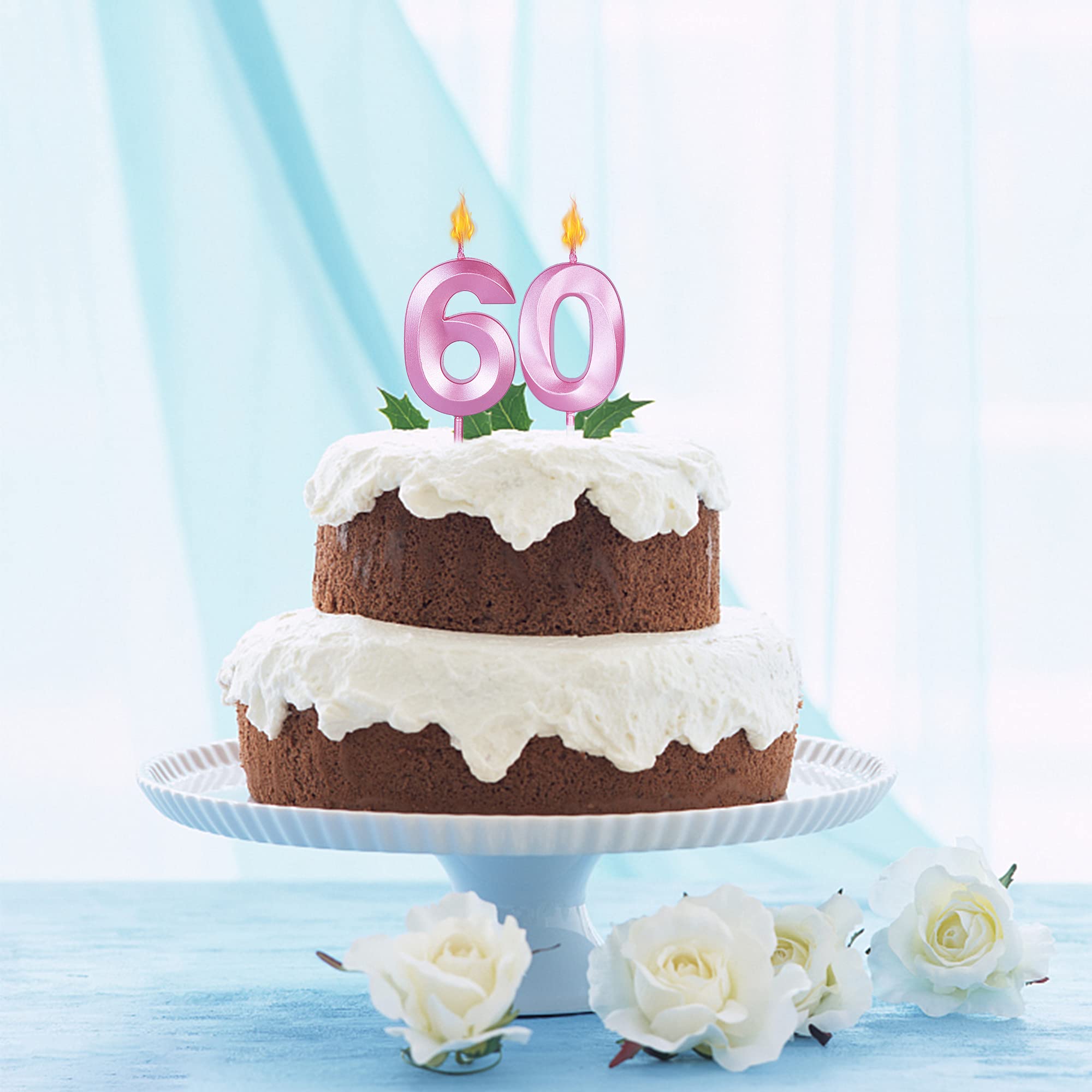 Amazon.com: Pink 22nd Birthday Candles for Cakes, Number 22 Candle