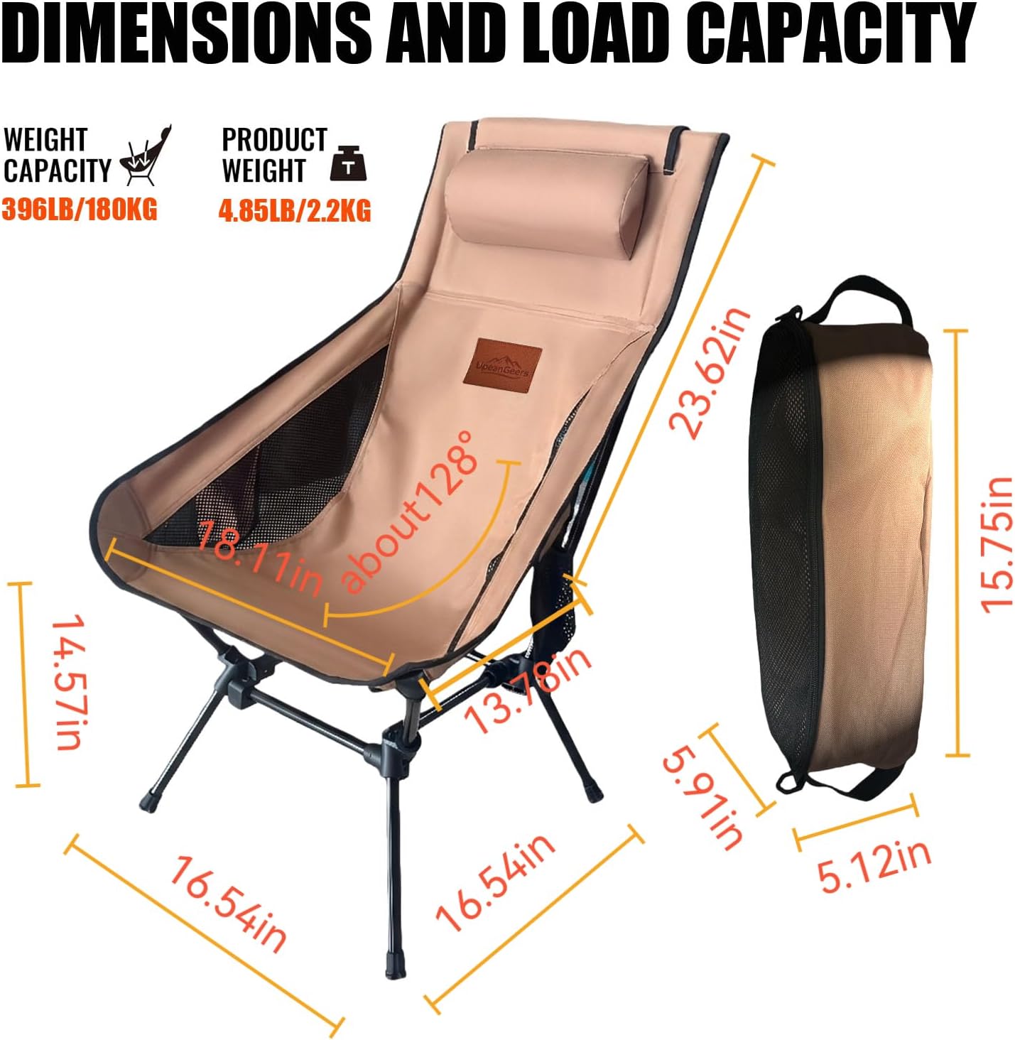 Folding Camping Chair,Zero Gravity Backpack Stool & Heavy-Duty High Back Reclining Sofa, Easy Installation Portable Outdoor Seating for Fishing, Beach, Picnic&Gift(Blue)