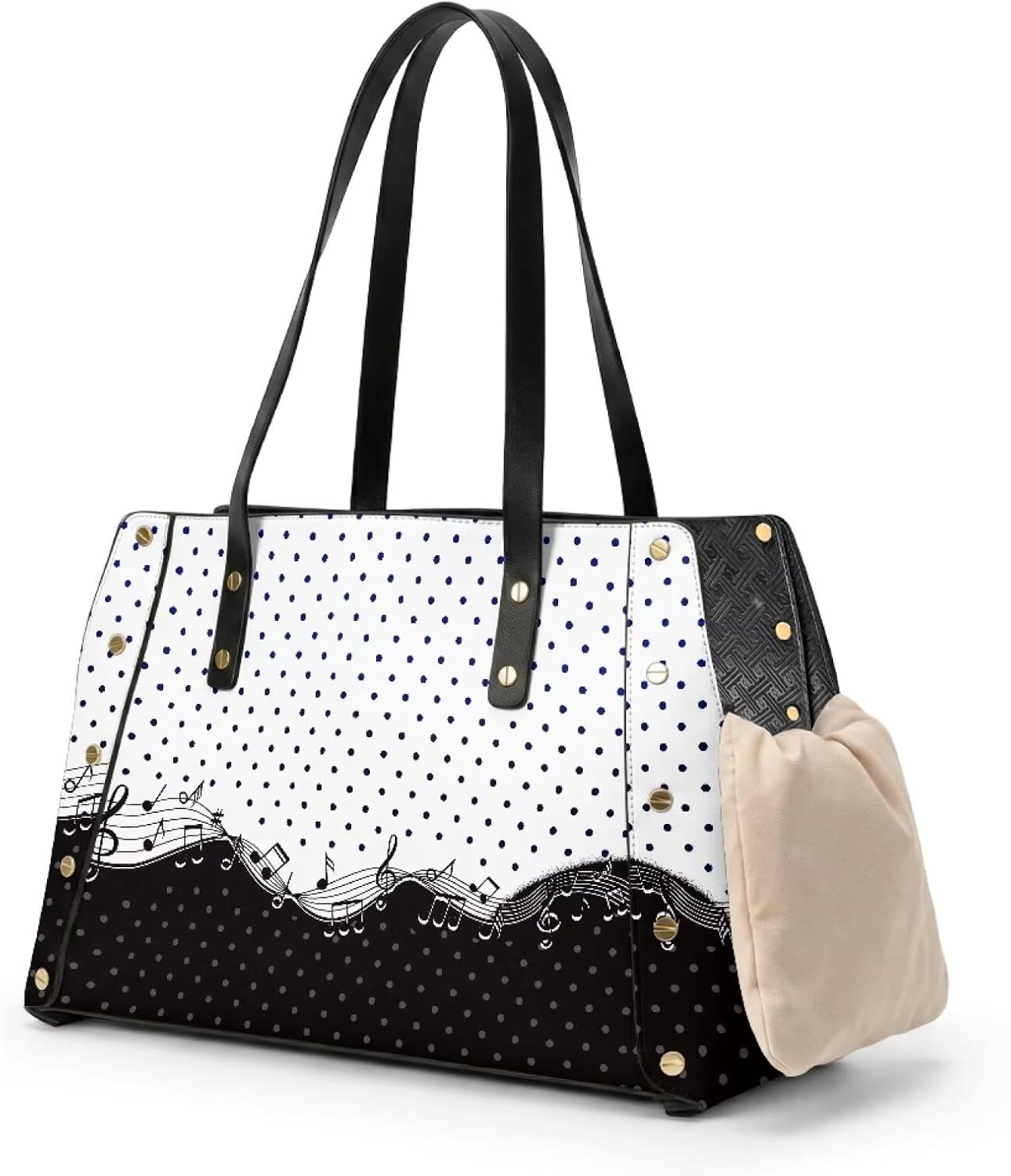Note Dog Purse Carrier for Small Dogs Cute Polka Dot Pet Carriers Puppy Kitten Tote Travel Handbag Portable & Comfort Soft-Sided Dog Travel Bag for Subway, Walking, Hiking