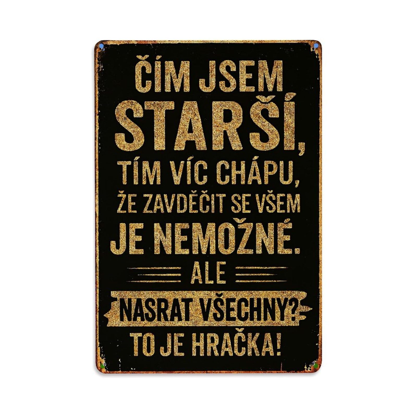 Jdfenggu Vintage Čim Jsem Starši Tim Vic Chapu Ze Zavdecit Retro Metal Tin Sign, Decor Art Poster For Bar, Home, Man Cave, Kitchen, Laundry Room Gift 8X12inch