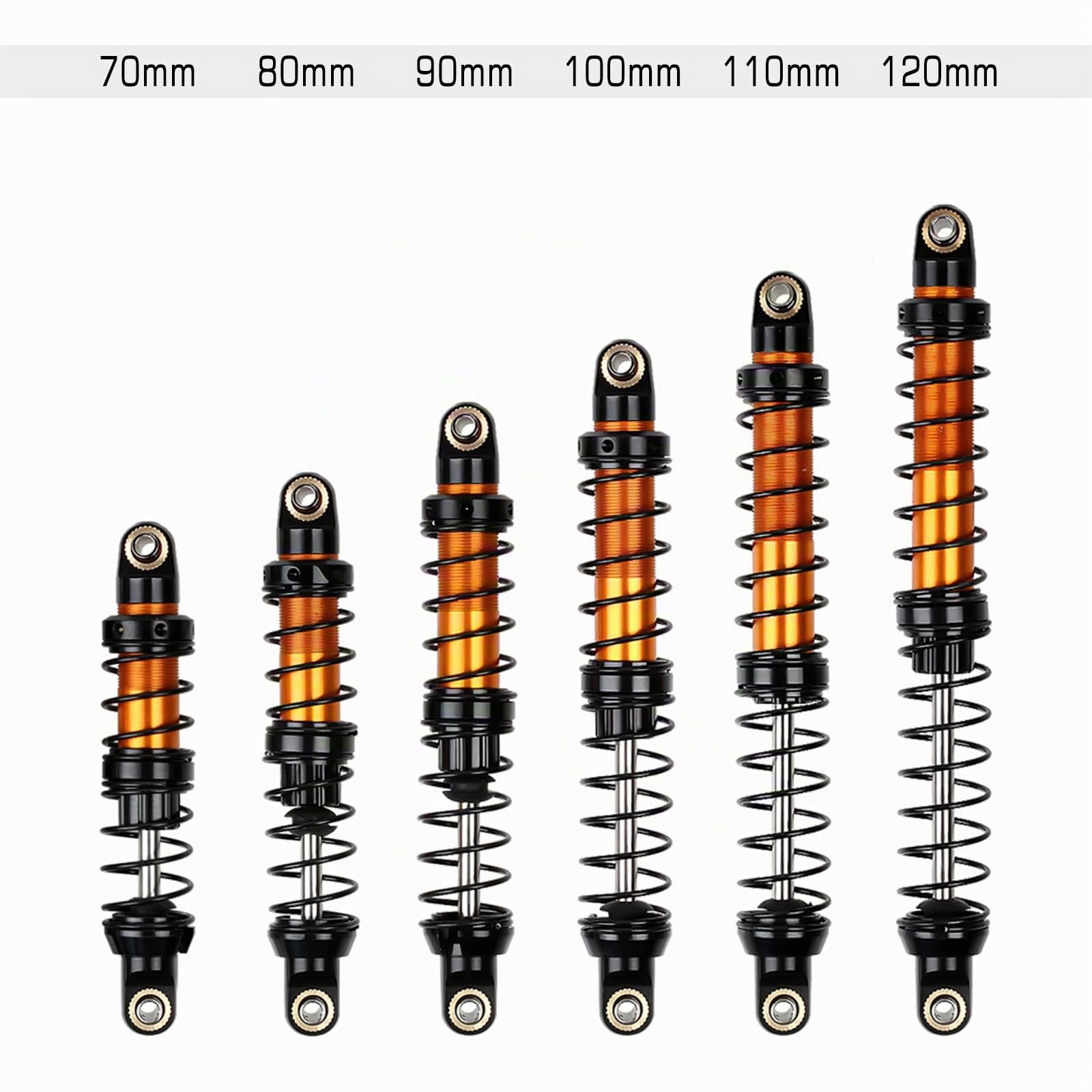 INJORA RC Amortisseur 4pcs RC Accessoire RC Shock Absorber pour 1/10 RC Crawler Car Axial SCX10 90046 AXI03007 TRX4 TRX6 (70mm)