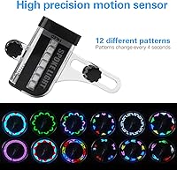 Vista 2 de Luces de rueda de bicicleta, luz LED impermeable para radios de bicicleta, luces de neumáticos de seguridad brillantes con encendido/apagado