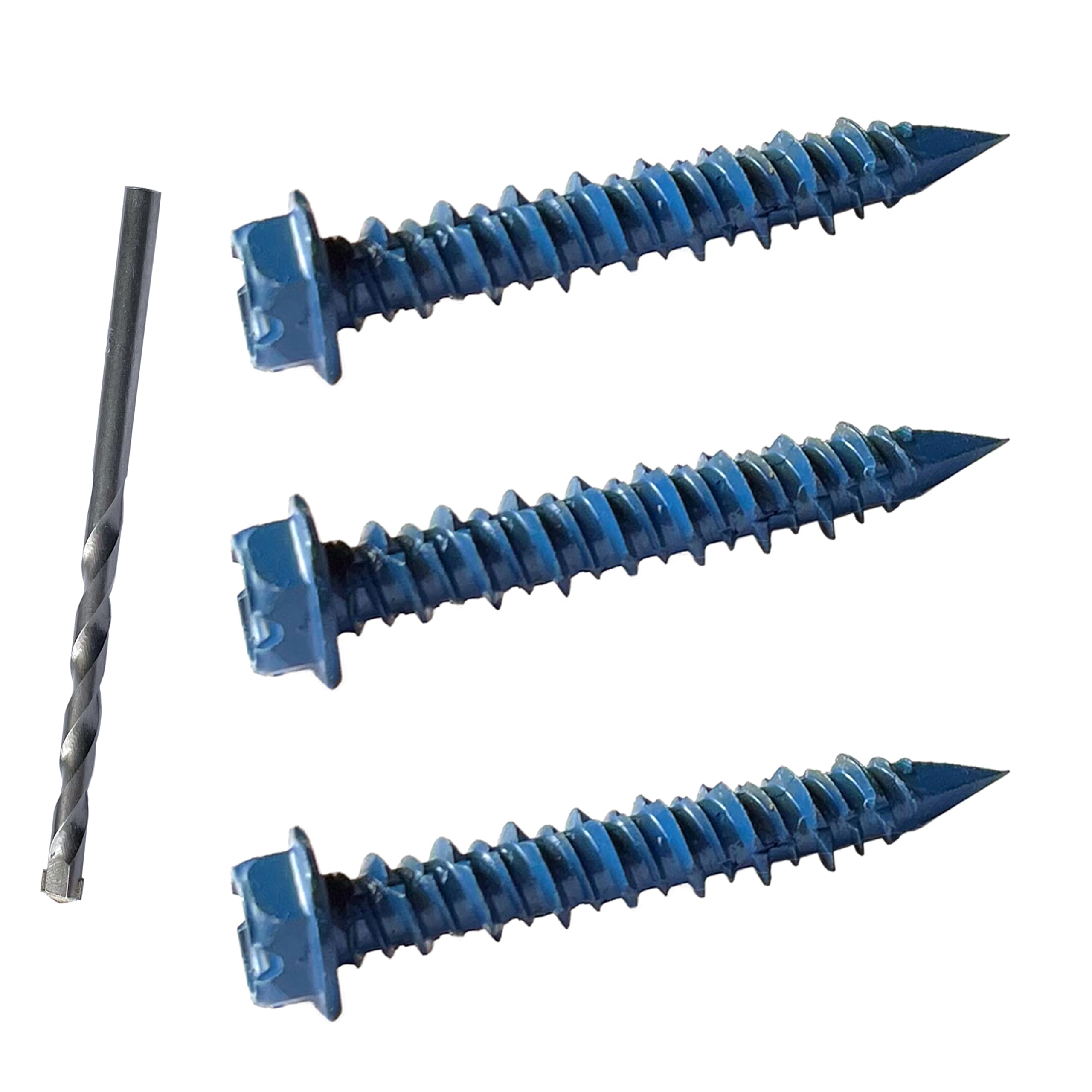 3/16 x 1-1/4" Hex Head Concrete Screw Anchor, for Anchoring to Masonry, Block or Brick (30Pcs)