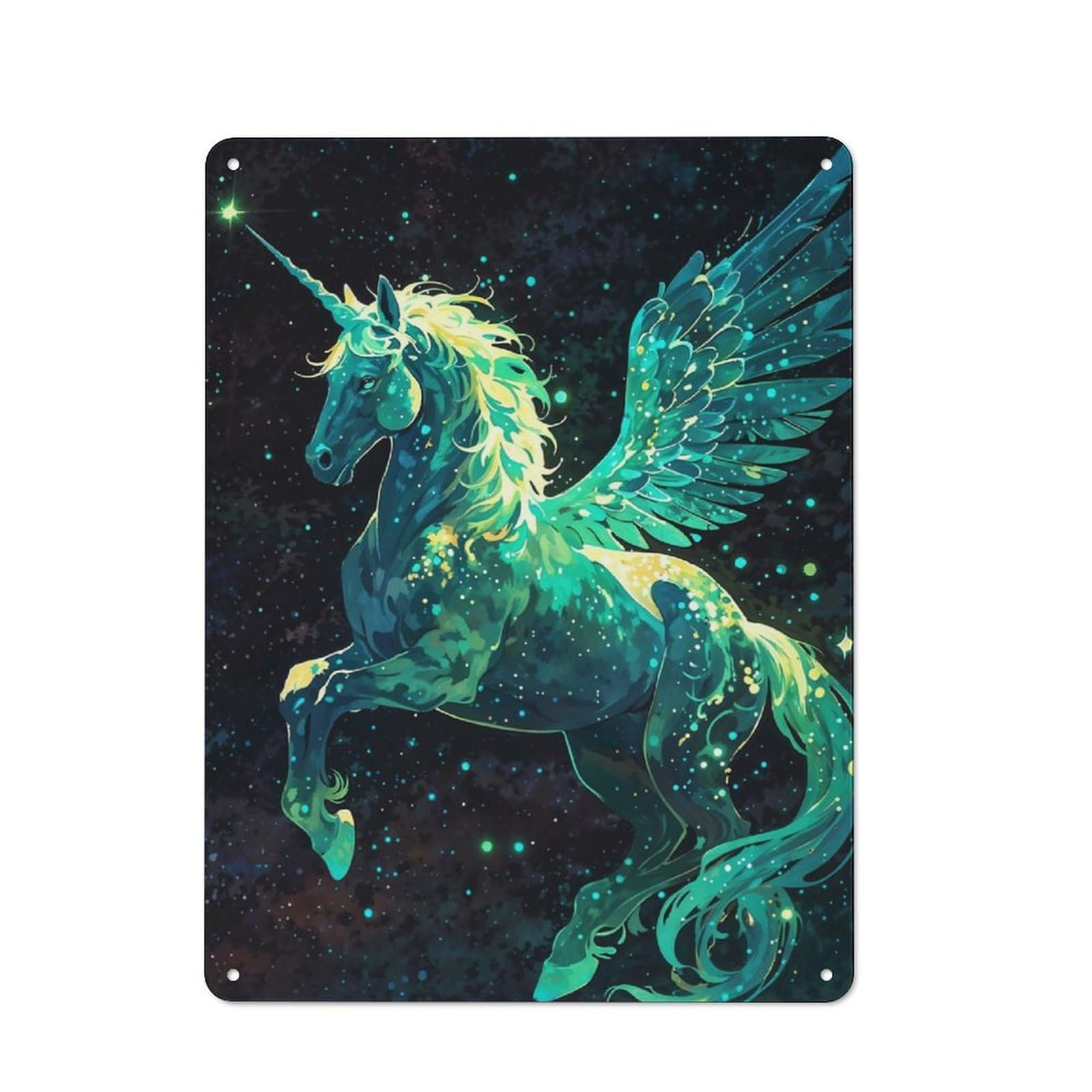 Celestial Unicorn Retro Metal Wall Decor 40x30cm, Metal Sign for Pub, Home Bar, Shed Or Man Cave, for Relaxed Wall Styling