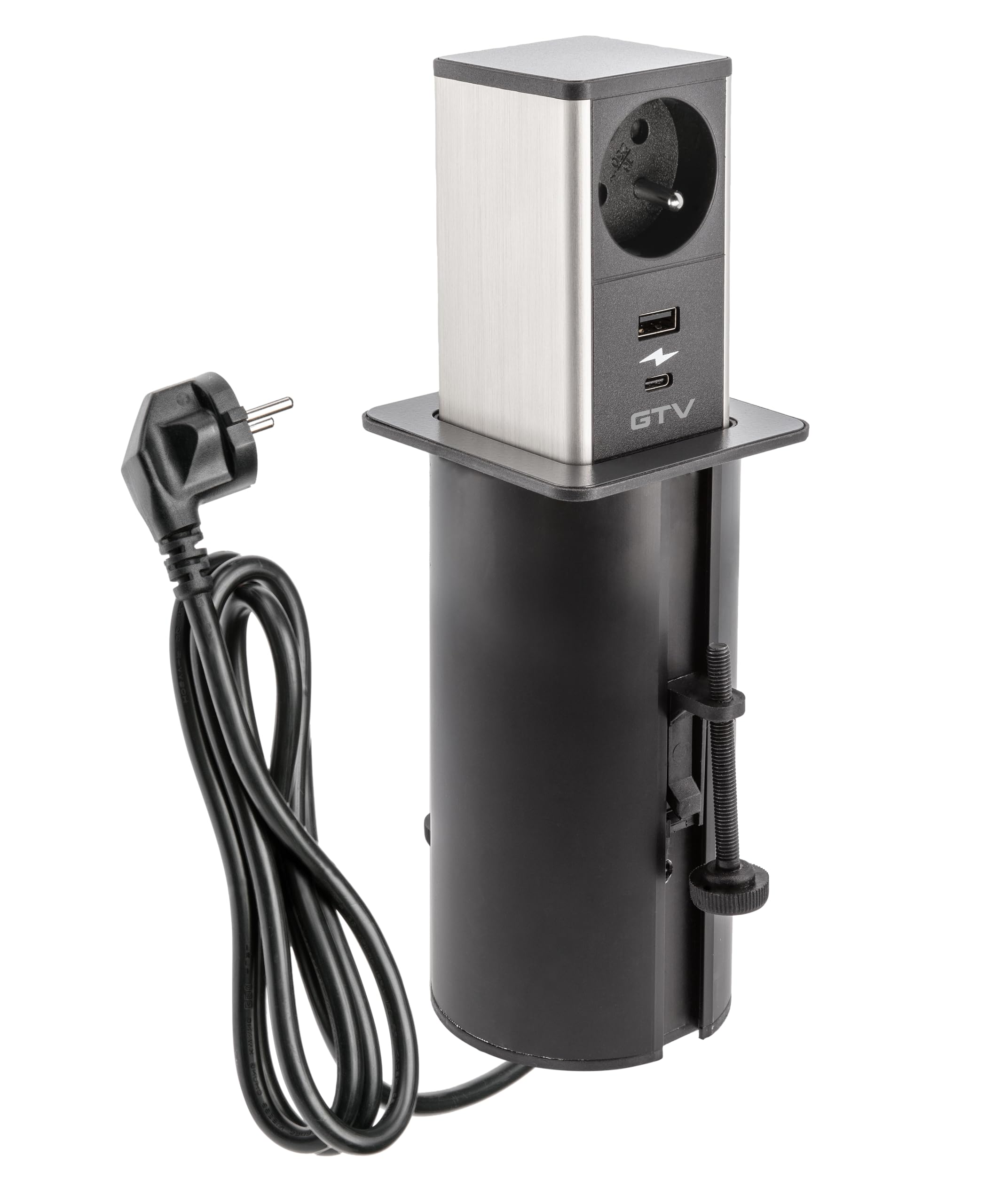 Thebalux Stopcontact met USB Zwart Mat
