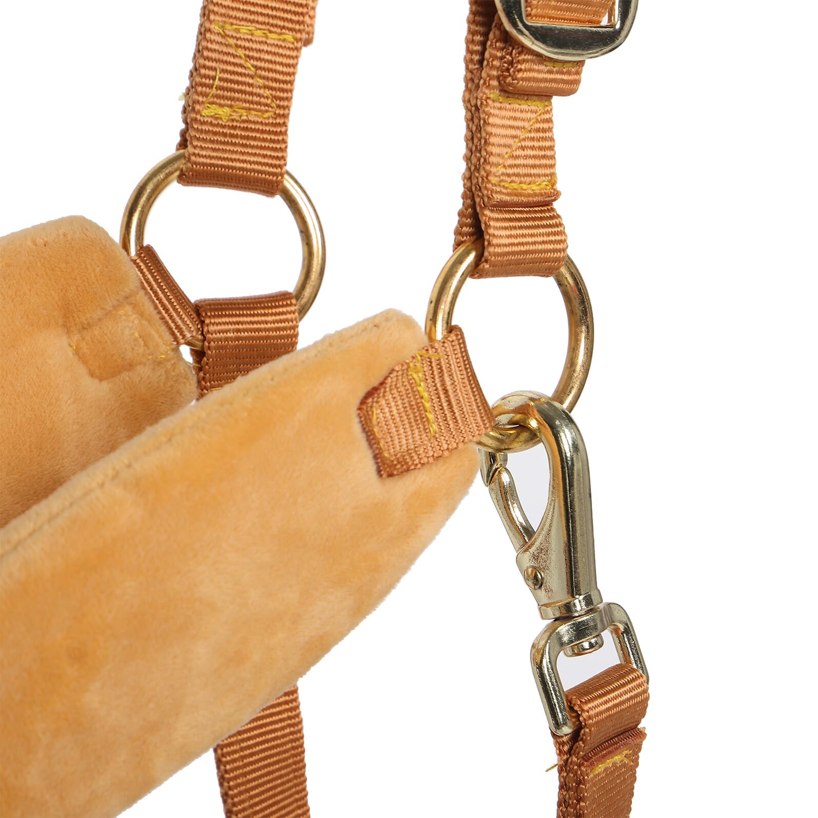 Cabestro de Cuerda Trenzada Ajustable para Caballos Grandes Color Amarillo Equipo de Seguridad y Entrenamiento Ecuestre Cabezada de Poliéster Resistente para Exhibiciones y Uso