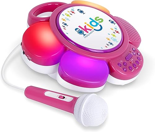 Miniatura 2 de Singing Machine SMK963PP - Altavoz portátil para niños con canciones pregrabadas y luces LED, rosa/morado
