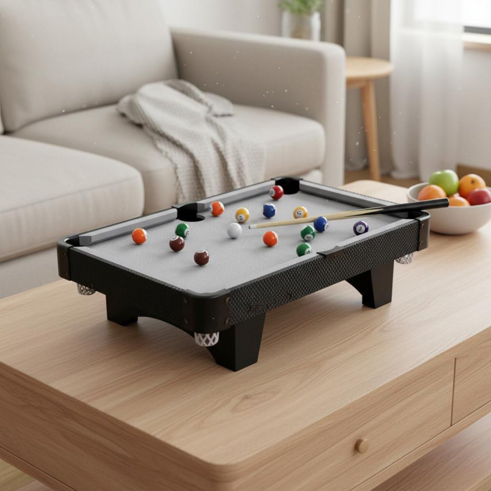 TISHITA Billar Infantil Juego de Mesa Mini Mesa de Billar Juguete de Billares Set de Billar Portátil con Superficie de Fieltro Suave para Desarrollo de
